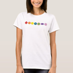 Chakras alinhou o t-shirt da ioga do chakra 7