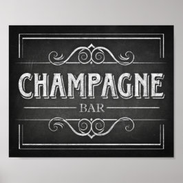 Chalk Style CHAMPAGNE BAR de Sinal de Impressão