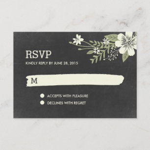 Chalkboard Blooms RSVP/Placas de Resposta de Casam