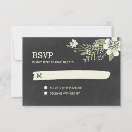 Chalkboard Blooms RSVP/Placas de Resposta de Casam