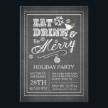 Chalkboard Coma Bebida Seja Convite De Férias De F<br><div class="desc">O moderno e moderno quadro de chalkboard come bebidas seja um convite de férias de Feliz com tipografia, flocos de neve, um copo de martini com uma bengala vermelha e branca. Na moda e convite de natal para seu festivo inverno se reunirá... festas de escritório, festas de companhia, festa de...</div>