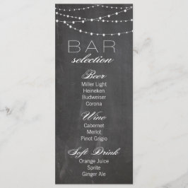 Chalkboard e lanternas Menu Bar de casamento
