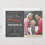 Chalkboard Felry Christmas - cartão com fotos<br><div class="desc">Chalkboard 7x5 Feliz Natal - cartão com fotos. Personalizável. Parte de uma coleção de Natal.</div>