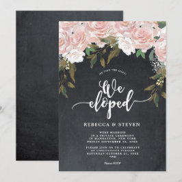 chalkboard floral moderno nós fugimos de convite