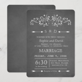 Chalkboard Flourish e Swirl | Convite Para Casamen