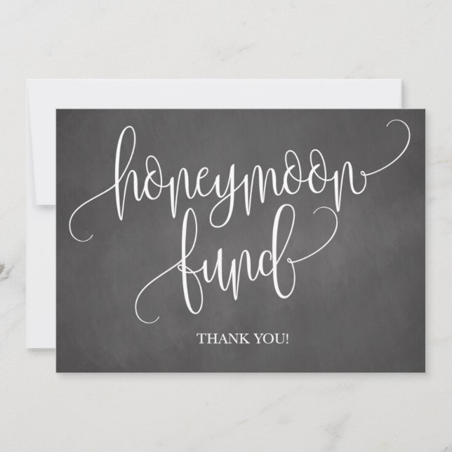 Chalkboard Honeymoon Fund - Sinal de Casamento (Frente)