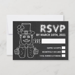 Chalkboard Leprechaun, RSVP do Partido do Dia de S