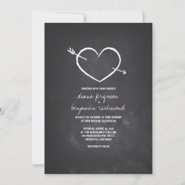 Chalkboard Love Heart Rusch Convite de casamento
