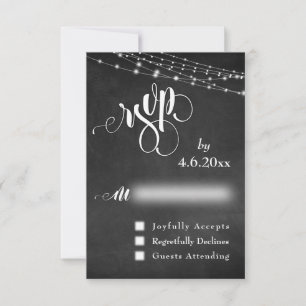 Chalkboard, Luzes, RSVP de Caligrafia
