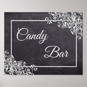 Chalkboard Olha Poster de Bar de doce de Casamento