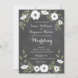 Chalkboard Painted Anemones - convite para casamen