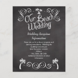 Chalkboard Palm Tree Beach Weding Insert