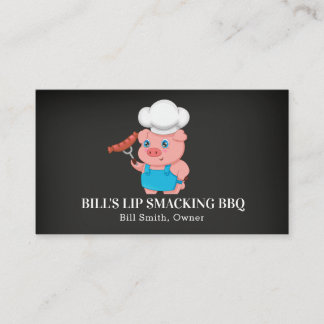 Chalkboard Pig Barbecue Pork Cartão de visita