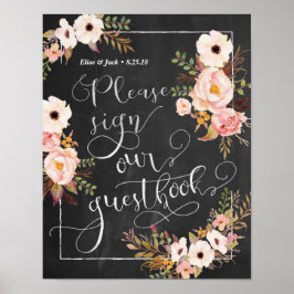Chalkboard Por Favor Assine nosso Poster de Guestb