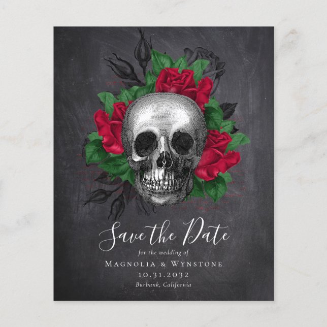 Chalkboard Skull Gothic Halloween Salve a data (Frente)