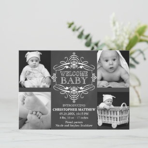 Chalkboard Snowflake Winter Multiple Cartão com fo