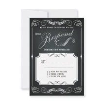 Chalkboard Vintage Bold Typografia Casamento RSVP
