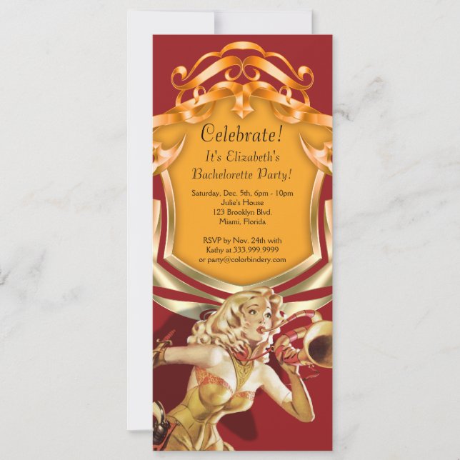 Chamada de 4 Convites de festas de 9,25 polegadas (Frente)