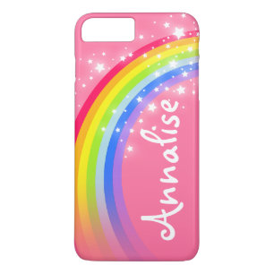 Chamada de capas de iphone rosa vermelha arco-íris