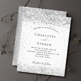 Chamada de casamento de QR rsvp com brilho de prat