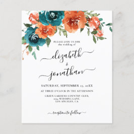 Chamada de Casamento do Orçamento Floral Laranja Q