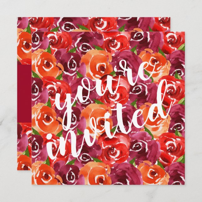 Chamadas de Casamento de Colagem Floral de Waterco (Frente/Verso)