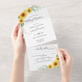 Chamado de casamento de Sunflower em um só