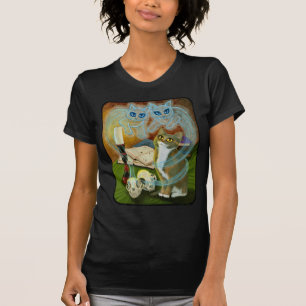 Chamando o t-shirt gótico dos gatos do fantasma
