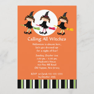 Chamando todas as bruxas convite do Dia das Bruxas
