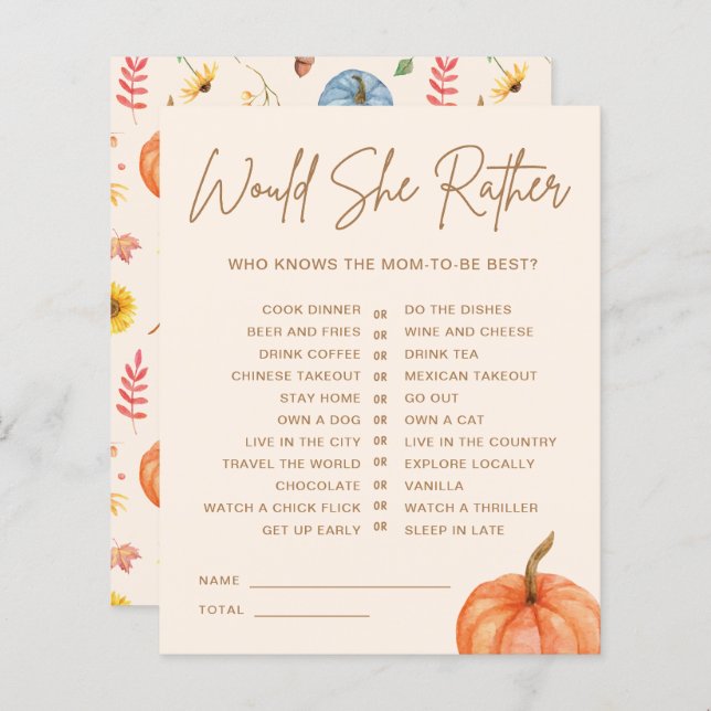 Chamar Abóbora Ela Preferencialmente Jogo De Chá d (Frente/Verso)