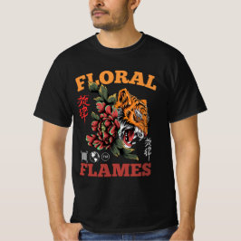 Chamas Florais Camisa Gráfica