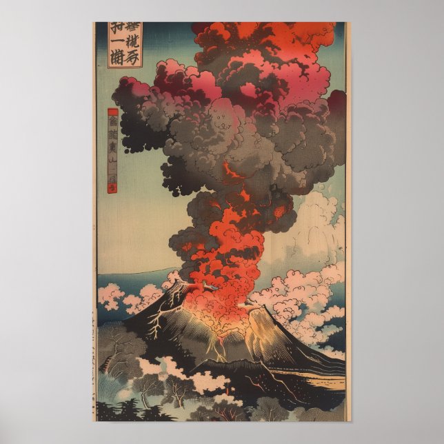 Chamas vulcânicas majestosas e Poster de Smoking N (Frente)