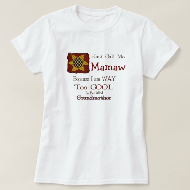 Chame-me Mamaw Vovó Legal T-shirt Prim Sunflower (Frente do Design)