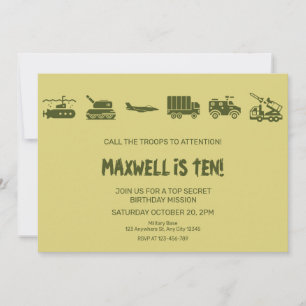 Chamem As Tropas Para Atenção No Convite De Aniver