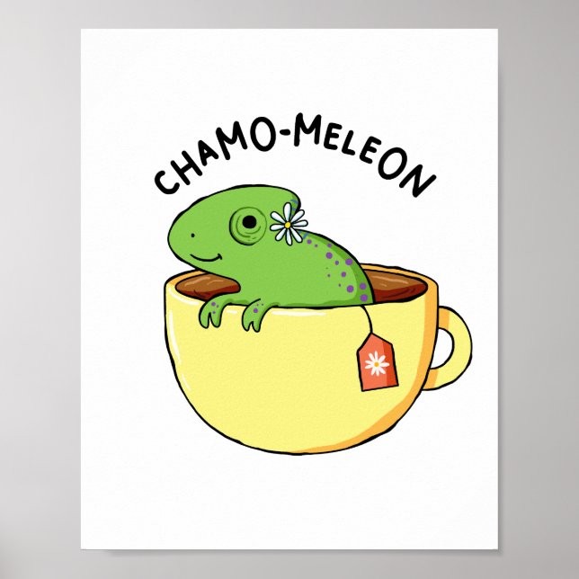 Chamo-meleon Animal Tea Pun Poster (Frente)