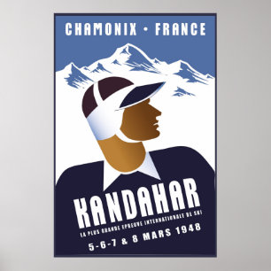 Chamonix, France, poster do esqui