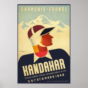 Chamonix, France, poster do esqui
