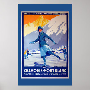 Chamonix, poster das viagens vintage da suiça