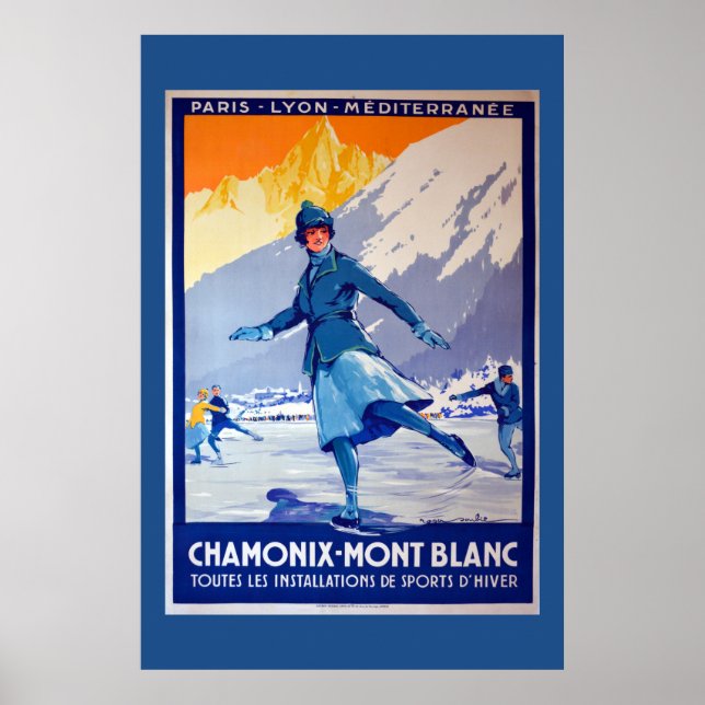 Chamonix, Poster de Viagens vintage Suiça (Frente)