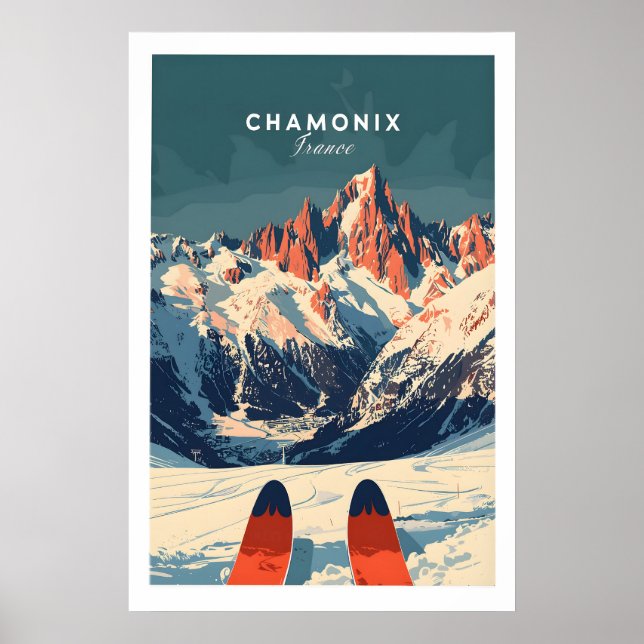 Chamonix Ski Poster 1 (Frente)