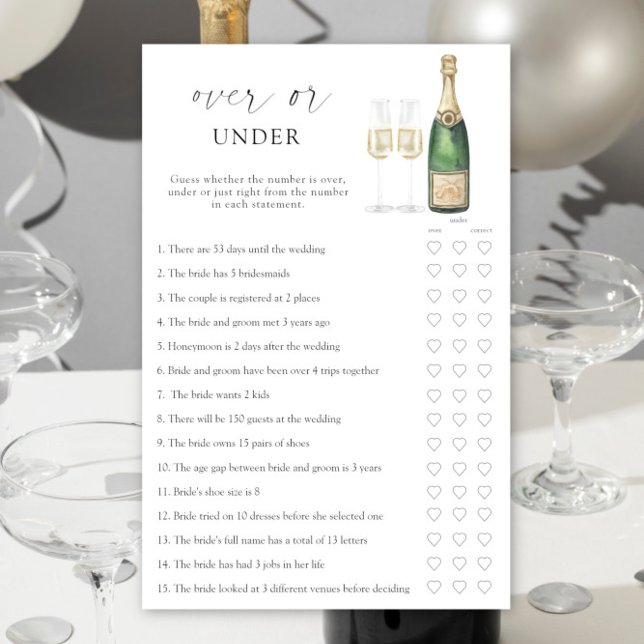 Champagne Bridal shower - Acima ou abaixo (Criador carregado)