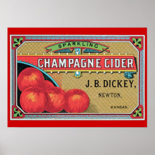 Champagne Cider Vintage Art Impressão