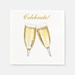 Champagne comemora os guardanapo de papel