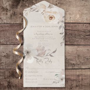 Champagne & Cream Watercolor Boho Janto Floral