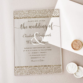 Champagne Damask Glitter Monograma Casamento Elega