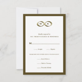 Champagne Dourada Infinity Hand Clasp Weding RSVP 