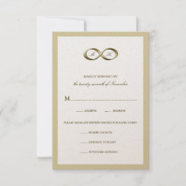 Champagne Dourada Infinity Hand Clasp Weding RSVP 