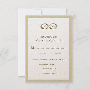 Champagne Dourada Infinity Hand Clasp Weding RSVP 
