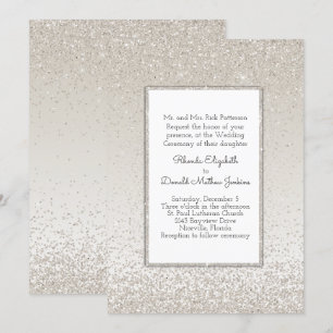 Champagne Glitter e Shine Weding Convite