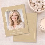 Champagne gold photo birthday invitation<br><div class="desc">A soft champagne gold colored background,  white text.  Personalize and add your photo and the details. 

1 sheet = 1 invitation printed edge to edge.</div>